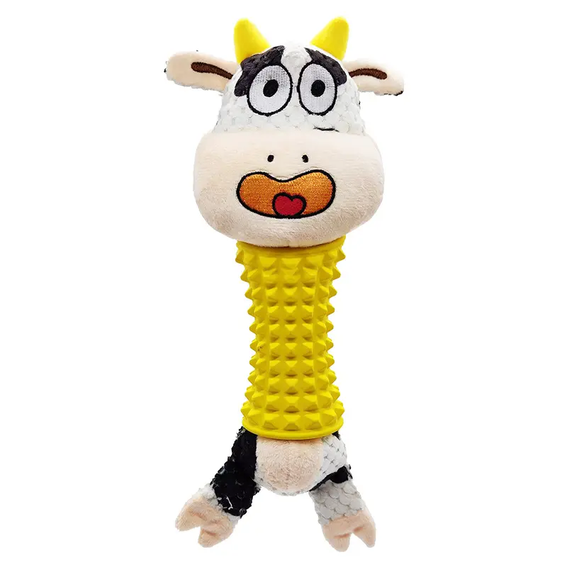 Cute Dog Plush Toys Pet cow Squeak Toy for Puppy Sound Wild Goose Chew Toy for Small Middle Large Dogs Teeth Cleaning