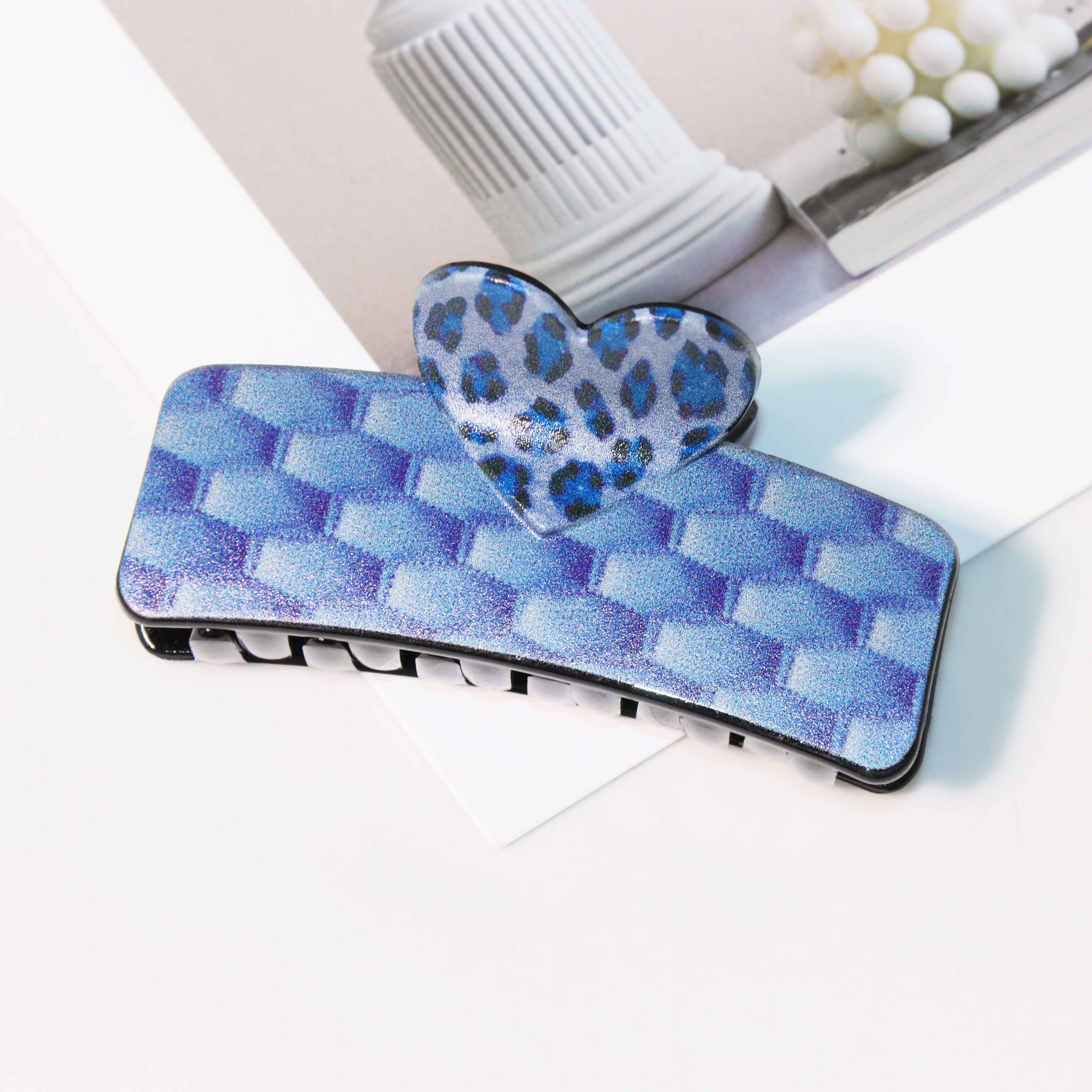 Ice Blue Checkerboard Leopard