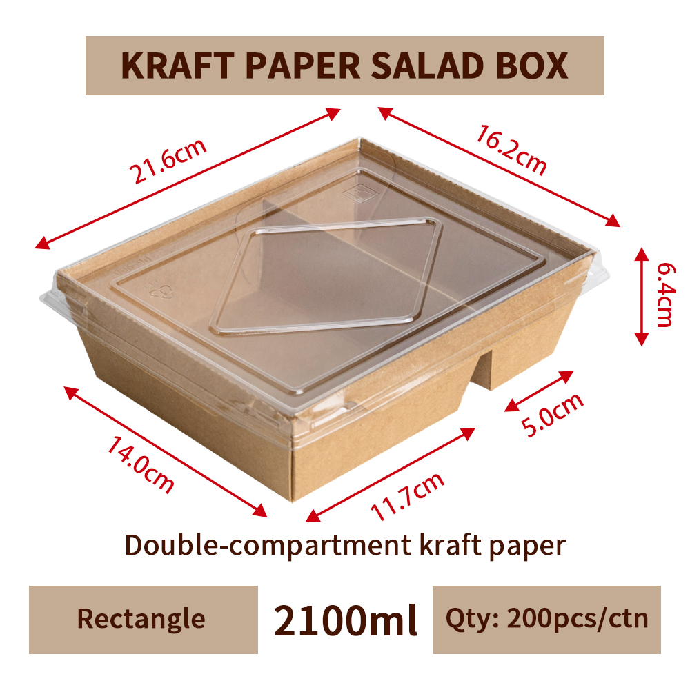 2100 mL Doppio scomparto (Carta kraft)