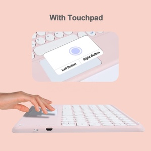 Round Color <strong>Keyboard</strong> With <strong>TouchPad</strong> <strong>Mini</strong> Portable Universal Rechargeable for Tablet Android IOS Wireless Round <strong>Keyboard</strong> and Mouse - Product Image 5