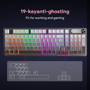 Membrana impermeable desmontable con cable de 98 teclas Teclado de sensación mecánica Luz RGB PBT Carácter lateral Teclas brillantes con perilla de pantalla - Product Image 6