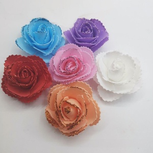 Mới 7cm hoa hồng Đầu răng cưa bột vàng cạnh bọt hoa hồng nhà trang trí đám cưới tự làm Hoa Bóng làm vật liệu - Product Image 4
