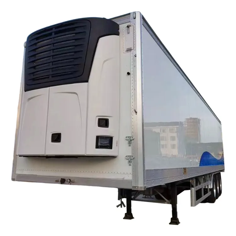 Remolque refrigerado Van Semi-remolque 40T Unidad 3 Ejes Reefer Dry Van Truck Trailer para la venta
