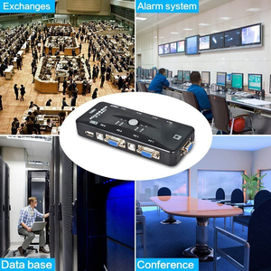 USB <strong>KVM</strong> <strong>Switch</strong> 4 Port PC Monitor <strong>Switches</strong> with 4 USB VGA Cables for Computer Keyboard Mouse Monitor
