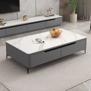 Salon Pour Deluxe En Marbre de Bois italienne có liên quan Marbre travertin boule fer ET vitre transparente thiết kế verre bảng basse - Product Image 2