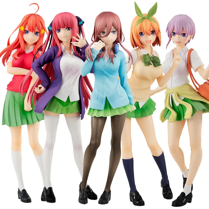 Figura de quintuplets, anime, uniforme escolar, coleção estática, 18cm, brinquedo de pvc