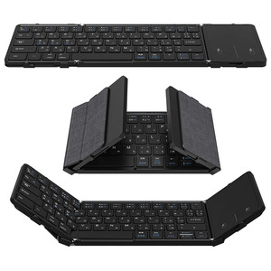 Folding Pocket <strong>Bluetooth</strong> <strong>Keyboard</strong> Foldable Flexible <strong>Bluetooth</strong> <strong>Keyboard</strong> With Touchpad for Tablet Phone - Product Image 1