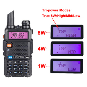 UV-5R 8W doppia banda Baofeng UV 5R batteria lunga 3800mAh Mobile Walkie Talkie palmare Radio analogico trasmettitore Radio e ricevitore - Product Image 5