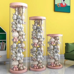 PVC Transparent Action Figures Home Organizer <strong>Round</strong> Kids <strong>Toys</strong> <strong>Box</strong> Countertop Display Case Clear Stuffed Animals Storage Boxes - Product Image 2