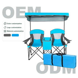 Gấp đôi cắm trại ghế với tán bóng râm Mini bảng, nước giải khát cup chủ mang túi cho cắm trại đi bộ đường dài & Dã Ngoại - Product Image 1