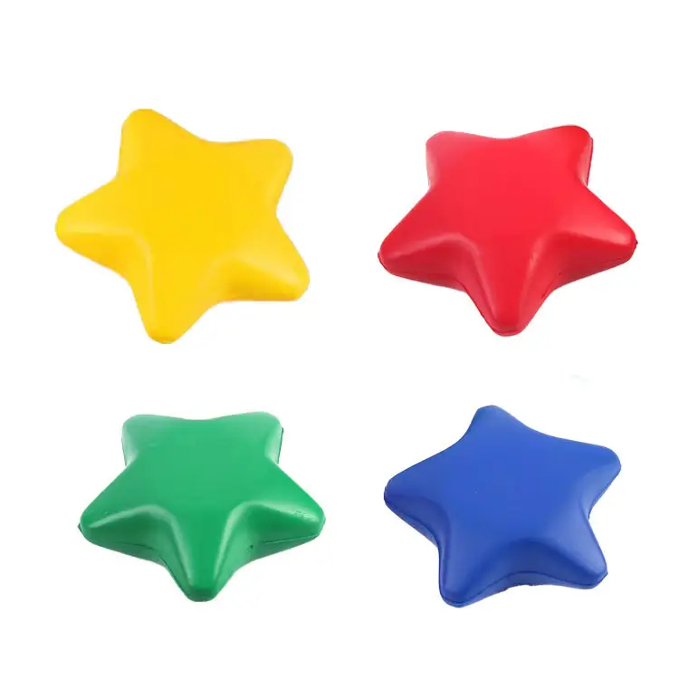 Sternform PU Stress Ball Benutzer definierte Farbe und Logo PU Schaum ball Günstige Star Stress Ball Kinderspiel zeug