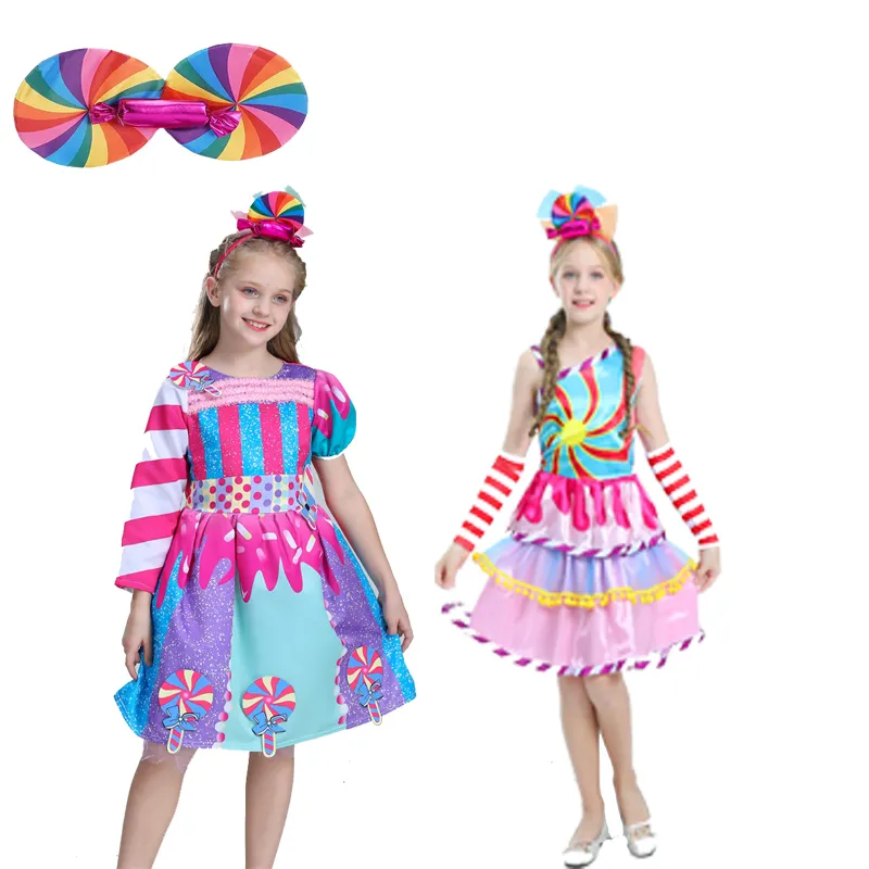 2023 nuovo elegante Costume di caramelle di Halloween per bambini vestito da principessa abbigliamento natalizio per bambini vestito da ragazza