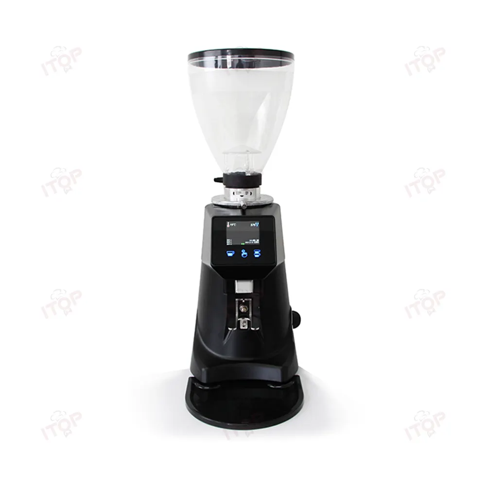 Popular 64mm Touch Screen Rebarba Plana Moedor De Café Espresso Elétrico Para Coffee Shop