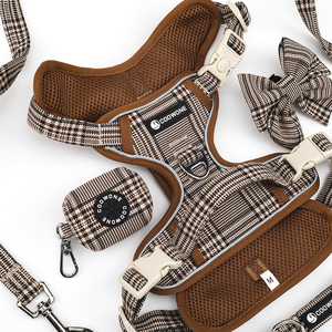 Tali anjing reflektif, 3 klip, kekang anjing reflektif, pegangan nyaman, hiasan kerah anjing dan tali tas - Product Image 1