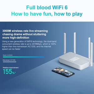 Garanzia di qualità originale Xiaomi Redmi Ax3000 Router Gigabit 2.4g / 5.0g Wifi 6 Network Extender Router Wifi - Product Image 5