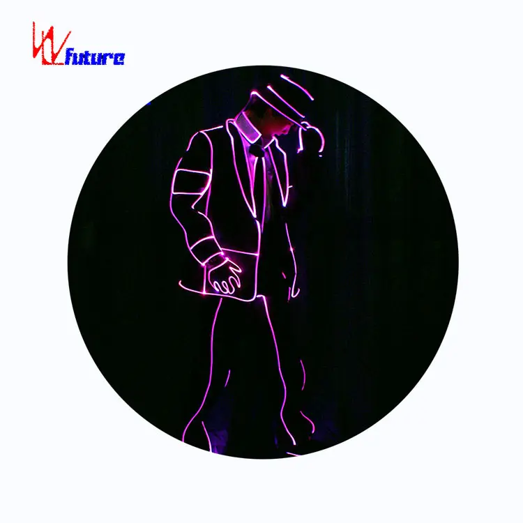 FUTURE LED Tron Dance MJ Costume, Hip Hop Dance Costume, LED Light Suit Michael Jackson Adults Sets Performance Custom Size