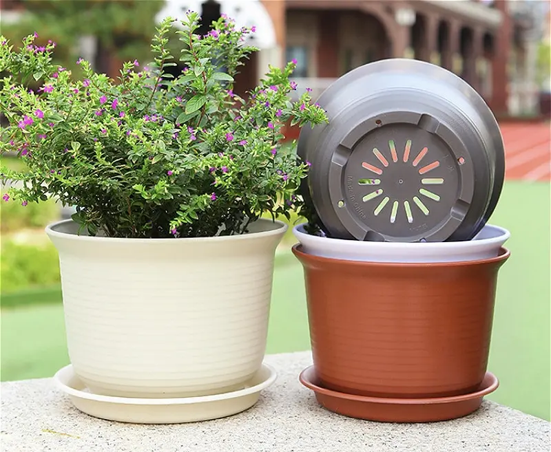 Atacado Nova Casa Concisa Estilo Plástico Vasos De Flores Redondas