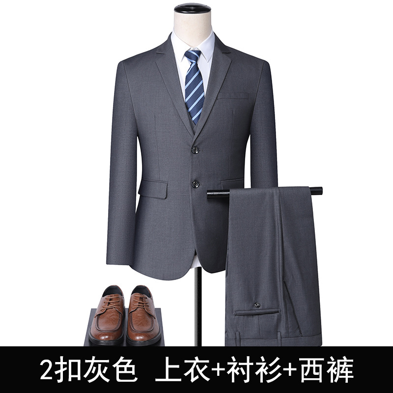 Couleur gris deux boutons blazer + pantalon + chemises