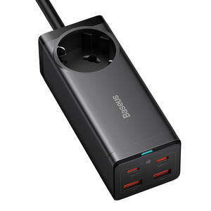 GaN3 Pro台式机电源带AC 2U 2C 100W欧盟黑色 (带C型至C型迷你白色电缆100W(20V/5A) 1m黑色)