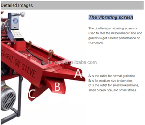 4-in-1 ev kullanımı titreşimli ekran ev kullanımı için Motor Sri Lanka çeltik saman temizleyici saman ayırıcı ile pirinç değirmen makinesi birleştirmek - Product Image 5
