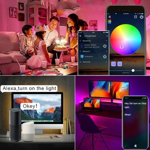 ホリデーLEDスマートホームRgbライトストリップ12VWifi Tuyaアプリコントロール5メートルマルチカラーLED 5050rgbLEDストリップ - Product Image 5