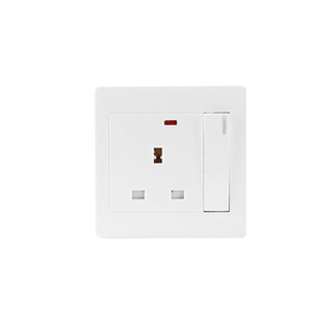 Multiple Colors Available Square Three-hole <strong>Socket</strong> <strong>With</strong> <strong>Switch</strong> Button and Indicator Light - Product Image 4