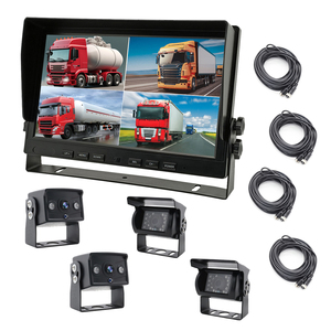 Monitor de coche de modo cuádruple de 10,1 pulgadas TFT LCD retrovisor de coche sistema de monitor de camión inverso con pantalla de 4 cámaras para Monitor de coche de autobús