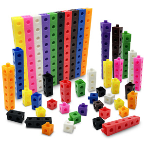 100Pcs 10色Multilink链接计数立方体按扣块教学数学操作儿童早教玩具