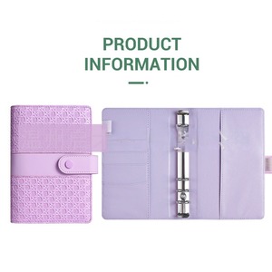 Specialized Weaving Pattern Splicing A6 Loose-leaf <strong>Folder</strong> Handbook PU Leather Cash Budget Loose-leaf <strong>Notebook</strong> - Product Image 5