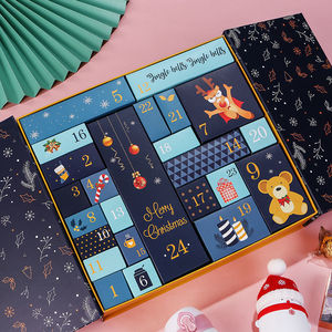 Sıcak satış gemi hazır yaratıcı karton sürpriz kör kutu noel hediyesi kutu geri sayım takvim hediye ambalaj kutusu - Product Image 1