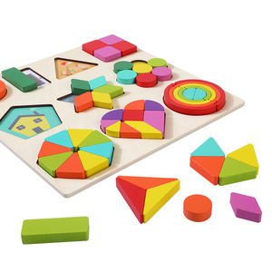 Personalizado de madera forma geométrica modelado cognición tablero a juego bebé aprendizaje Digital al por mayor rompecabezas de madera - Product Image 2