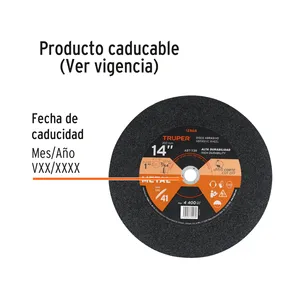 Metal kesme için 30 adet tip 41 disk 14 'x 3.1mm ile usta, Truper - Product Image 3