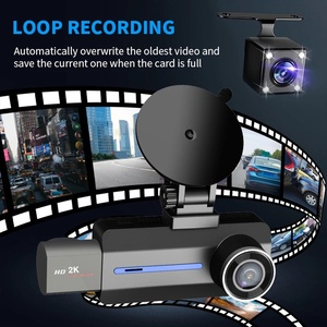 Cámara de salpicadero impermeable de 3 canales 4K para coche, lente dual, grabadora de conducción delantera y trasera, cámara Dvr con función de grabación en bucle - Product Image 3