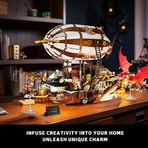 <strong>Science</strong> Fiction Mechanical Aesthetic <strong>Building</strong> <strong>Block</strong> Model of Airship Educational Toy <strong>Building</strong> <strong>Block</strong> Set Toy for Kids - Product Image 3