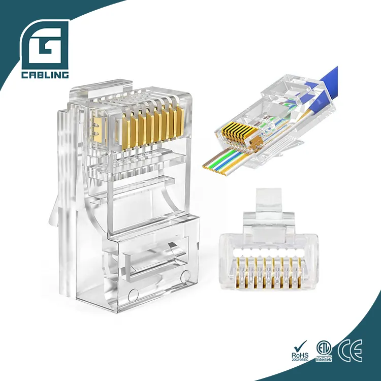 Gcabling RJ45-Anschluss Cat5e Cat6 Ethernet 8 P8C UTP unge schirmter RJ45-Stecker Cat 6 5e durch den RJ45-Anschluss