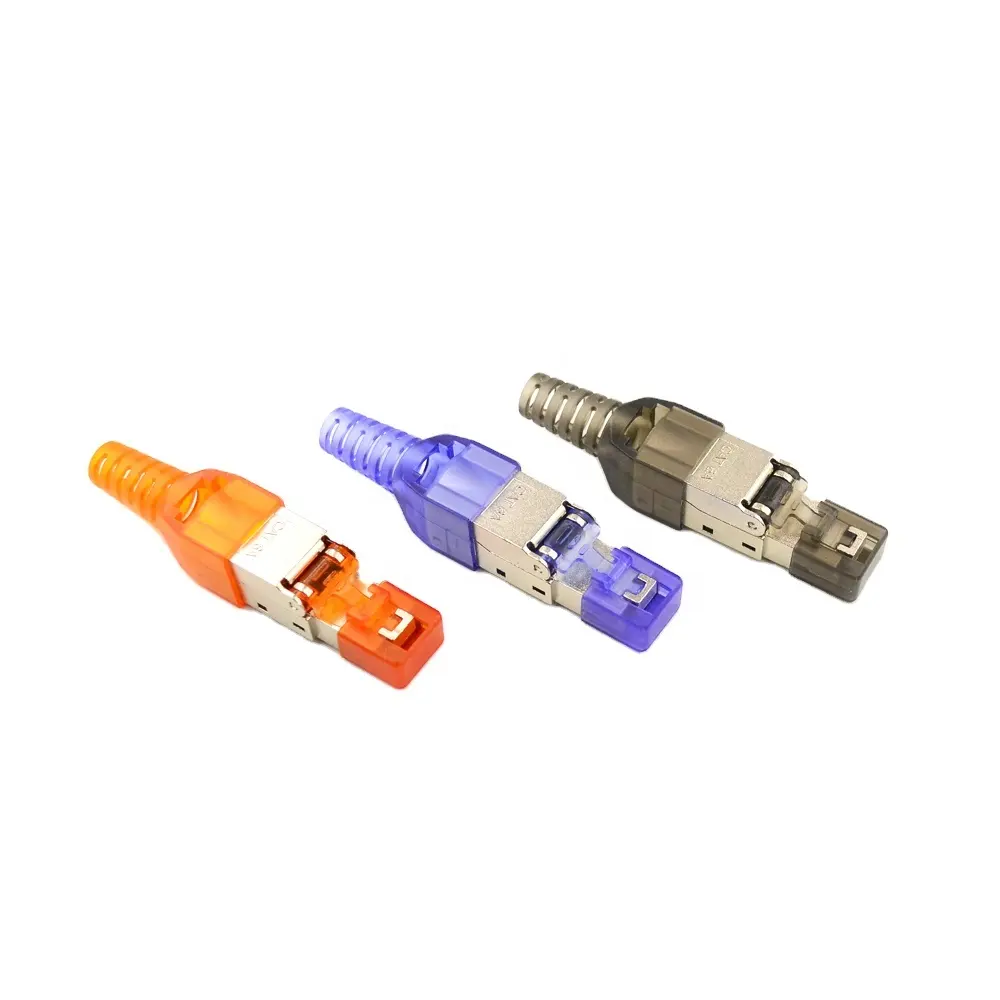 Enchufe Cat6a Stp Rj45 8p8c sin herramientas Rj45 conector macho herramienta libre Rj45 Cat6a conector de campo enchufe Modular