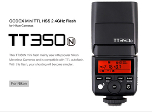 Godox TT350 Mini inalámbrico 2,4G Speedlite portátil 1/8000S HSS TTL Flash Speedlight para uso de cámara - Product Image 6