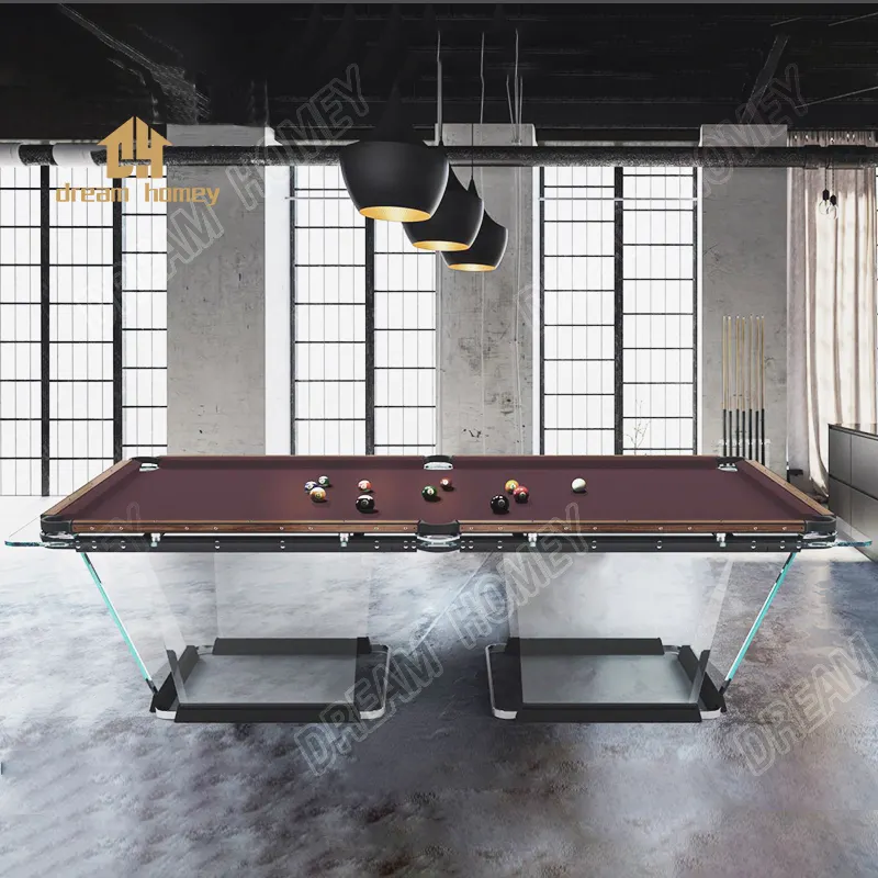 Patas de cristal endurecidas futuristas para mesa de billar, diseño novedoso, para piscina, villa, sala de estar