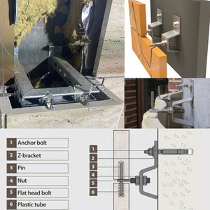 Perno di ancoraggio a cuneo con staffa a 304 Z in acciaio inossidabile per sistema di rivestimento - Product Image 5