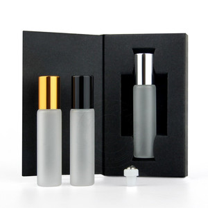 Custom Logo Mini Round <strong>10ml</strong> Roll on Perfume Oil Bottle 10 ml Frosted <strong>Empty</strong> Round Roller Bottle with Gift Packaging <strong>Box</strong> - Product Image 2