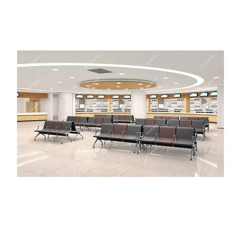 Airport Terminal Corporate VIP Réception Banc de salle d'attente Chaise sur poutre Métal Aluminium Chaise nordique moderne Chaise ergonomique