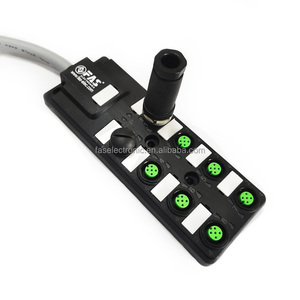 FAS M12 M8 Ports Junction Boxes Female Male Distribution Boxes with 3 Core/ <strong>4</strong> Core <strong>Input</strong> Connector for Power Electric
