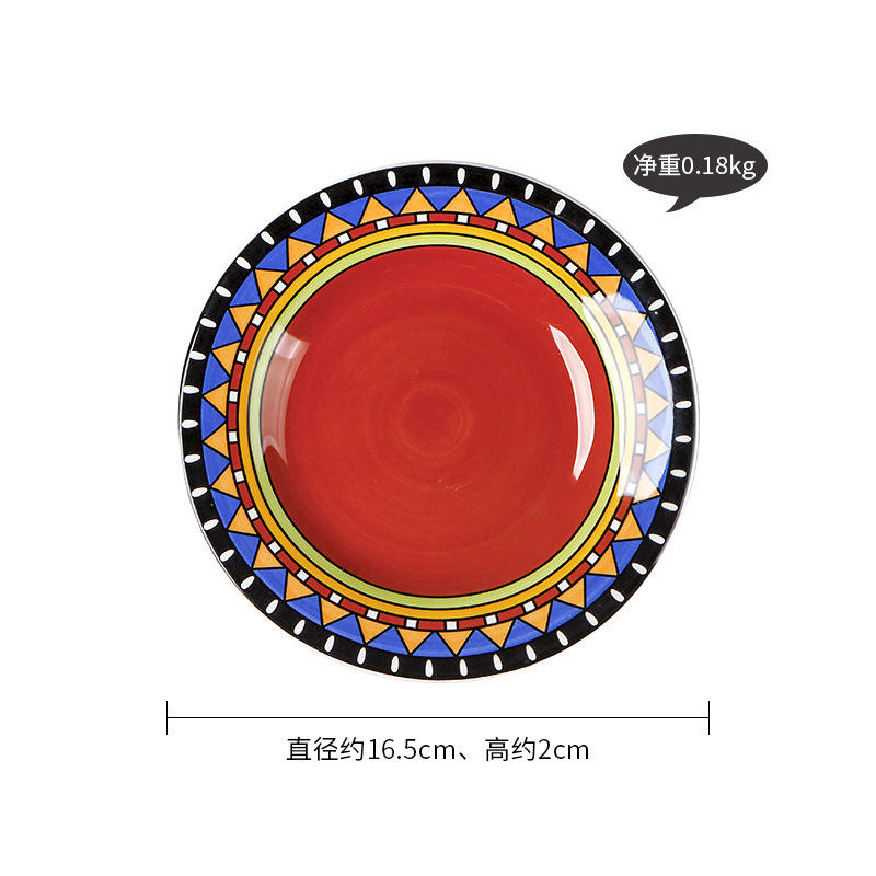 Triangle de fond rouge 6 pouces plat (j-349)