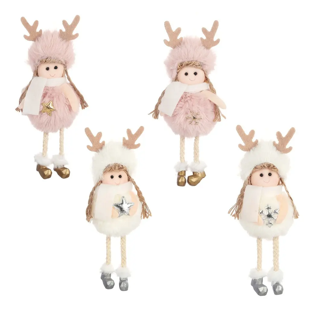 Año Nuevo 2023 última Navidad lindo muñeco de Ángel de peluche de seda adornos de árbol de Navidad Noel decoración de Navidad para el hogar 2020 regalos para niños