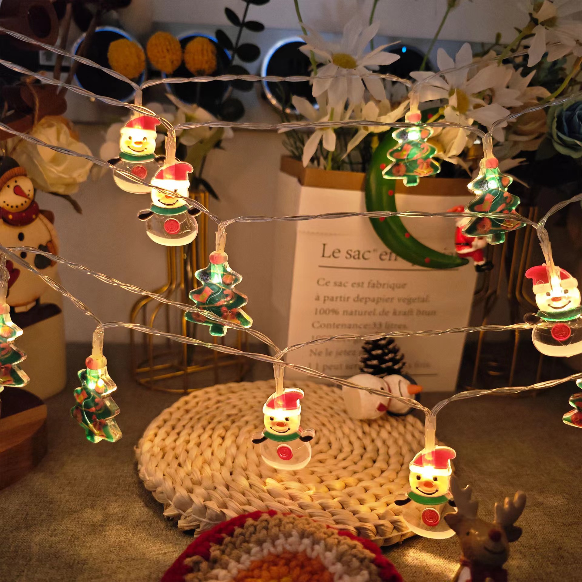 Christmas tree+snowman 2M 10 lights