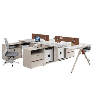 Escritorio de personal simple y moderno, pantalla para cuatro o seis personas, muebles de oficina, mesa de ordenador para uso en edificios de oficinas - Product Image 5