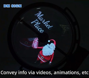 Doppelseitige LED-drehbare 3D-Programmierungs-Leuchtkasten LED-Außen anzeige box Werbung Dynamische Hologramm-Lüfter licht box mit Abdeckung - Product Image 3