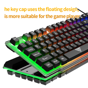V4PCカラフルなLEDライトRGB有線USBゲーミングキーボードとマウスセットPC用コンボ - Product Image 3