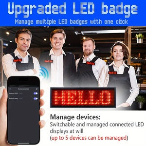 Programmabile Display pubblicitario a LED Mini tabellone programmabile con Badge con nome a Led cameriere pernice luce lampeggiante - Product Image 3