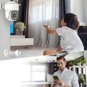 Sistema de cámara CCTV de seguridad para el hogar POE PTZ de 4*3MP con visión nocturna, Voz bidireccional para monitoreo de seguridad en el hogar, almacenamiento de datos en la nube - Product Image 3
